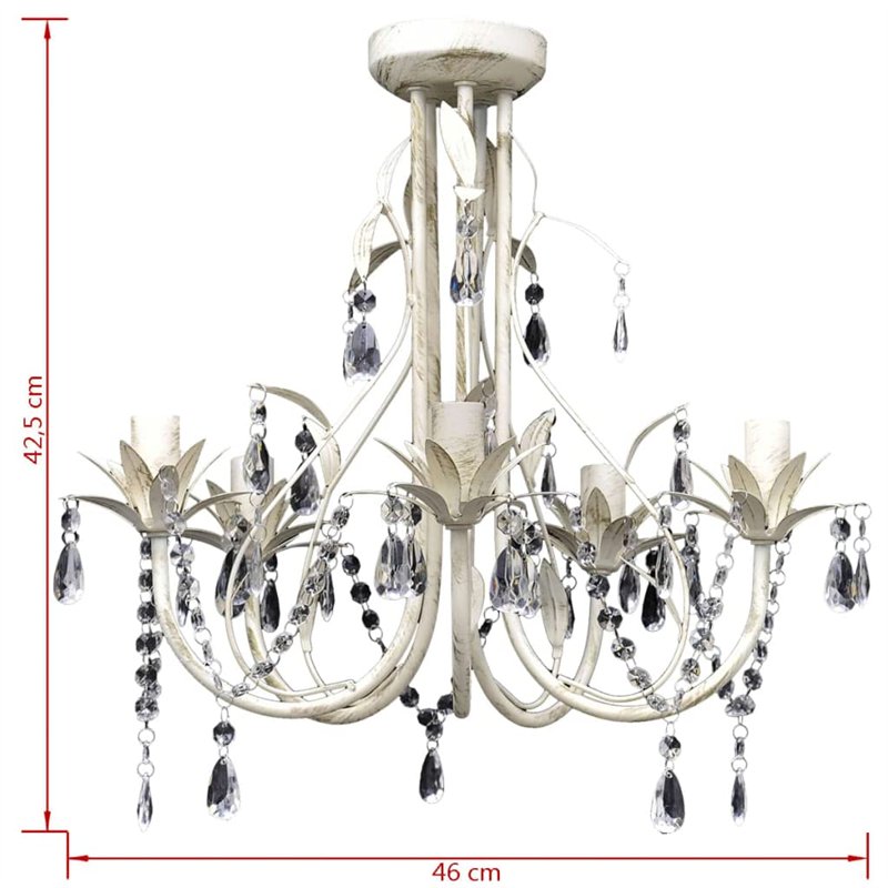 Image secondaire de vidaXL Lustre en Cristal Transparent plafonnier 5 Feux Lampe luminaire