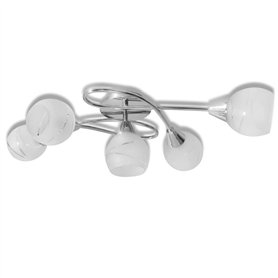 vidaXL Plafonnier avec Abat-Jours en Verre pour 5 Ampoules Lustre Chambre