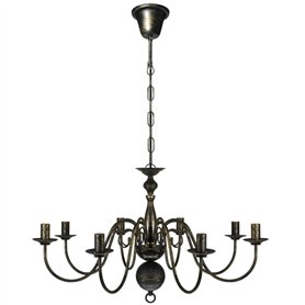 vidaXL Lustre Métal Noir Antique 8 Ampoules E14 Suspension Plafonnier Lampe