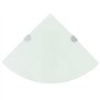 vidaXL Étagère de Coin avec Supports chromés Salle de Bain Verre Blanc 25x25 cm