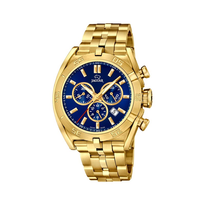 JAGUAR Montre modèle J853 / 3 de la Collection Executive, boîtier Bleu 45,8 mm avec Bracelet en Acier plaqué pour Homme J853/3