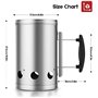 BEAU JARDIN BBQ Allume-Charbon pour BBQ Allume-Cigare cheminée Cheminée en Barbecues 28 x 18 cm Argent Cheminée d'allumage Chemi