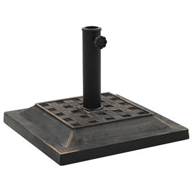 vidaXL Socle Carré de Parasol Polyrésine 12 kg Bronze Pied de Parasol Support