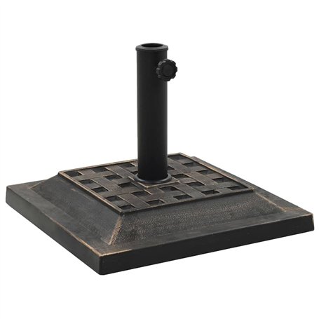 vidaXL Socle Carré de Parasol Polyrésine 12 kg Bronze Pied de Parasol Support