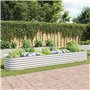 vidaXL Lit Surélevé 400x80x44 cm Acier Galvanisé Argenté Jardinière Pot Fleurs
