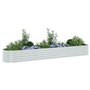 vidaXL Lit Surélevé 400x80x44 cm Acier Galvanisé Argenté Jardinière Pot Fleurs