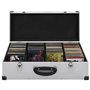 vidaXL Etui de CD pour 80 CD Boîte de Rangement de CD Boîtier Coffre de Rangement de CD Bac de Rangement Boîte pour Stockage Alu