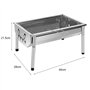 SunJas Barbecue Charbon de Bois INOX Ajustable Barbecue Démontable en Acier Portable BBQ Exterieur Grille sur Pied pour Jardin P