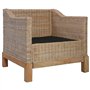 vidaXL Fauteuil avec Coussins en rotin Naturel