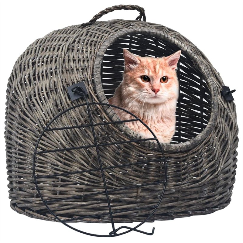 Image secondaire de vidaXL Cage de Transport pour Chats Gris 50x42x40 cm Saule Naturel