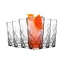 LAV 6 pièces Keops Art Déco Highball Lunettes Set - Verre Vintage Coupe Longue Boisson Cocktail Gobelets - 460ml