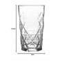 LAV 6 pièces Keops Art Déco Highball Lunettes Set - Verre Vintage Coupe Longue Boisson Cocktail Gobelets - 460ml