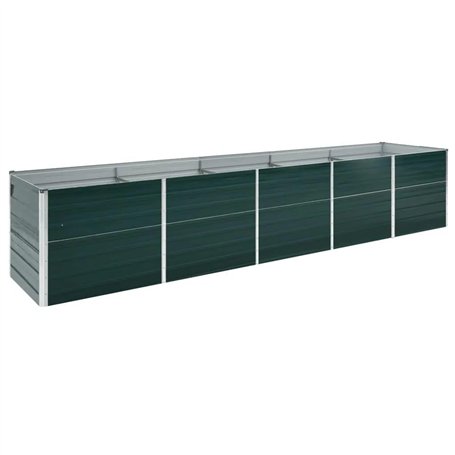 vidaXL Lit Surélevé Pot de Fleurs Bac à Plante Pot de Plante Jardinière Véranda Jardin Balcon Extérieur Acier Galvanisé 400x80x4