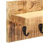 vidaXL Porte-Manteau Mural Suspendu Support de Rangement de Magazines avec 5 Crochets et 1 Etagère Salon 60x15x20 cm Bois de Man