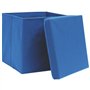 vidaXL 4x Boîtes de Rangement avec Couvercle Bac de Stockage Coffre de Rangement Organisateur Garde-robe Chaussettes Sous-vêteme