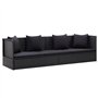 VidaXL Canapé de jardin avec coussin et coussin en polyrotin Noir