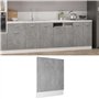 vidaXL Lave-Vaisselle avec plinthe - Panneau de Particules - Gris béton - 59,5 x 3 x 67 cm