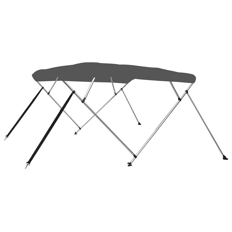 vidaXL Auvent Bimini à 4 Arceaux Auvent de Bateau Couverture de Bateau Abri de Bateau Résistant aux UV Extérieur Anthracite 243x
