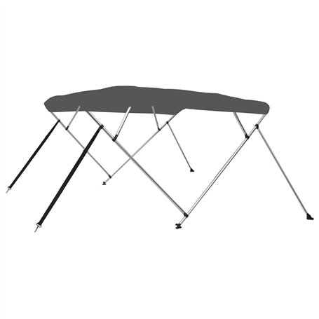 vidaXL Auvent Bimini à 4 Arceaux Auvent de Bateau Couverture de Bateau Abri de Bateau Résistant aux UV Extérieur Anthracite 243x