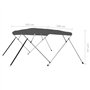 vidaXL Auvent Bimini à 4 Arceaux Auvent de Bateau Couverture de Bateau Abri de Bateau Résistant aux UV Extérieur Anthracite 243x