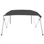 vidaXL Auvent Bimini à 4 Arceaux Auvent de Bateau Couverture de Bateau Abri de Bateau Résistant aux UV Extérieur Anthracite 243x