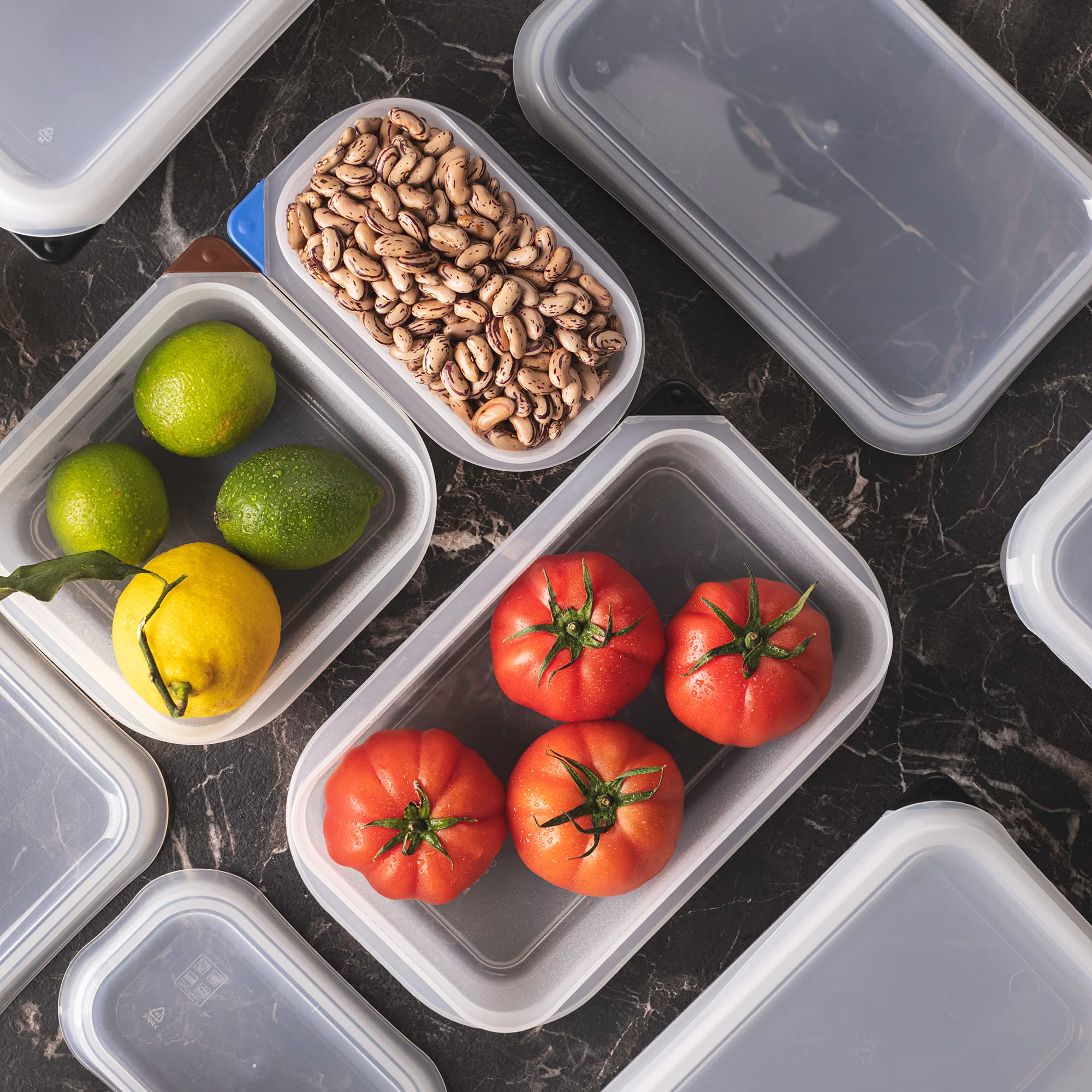 MasterPRO Foodies | Récipient hermétique | 17,6 x 16,2 x 10 cm contenance d'1,7 L | Couvercle double verrouillage | Indicateur d