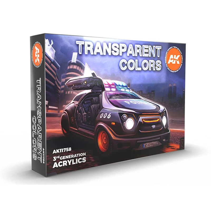 AK Acrylics 3Gen AK11758 TRANSPARENT COLOR SET 3G (6x17ml)