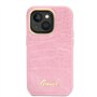 Guess Coque pour iPhone 14 Pouces Motif Croco Rose Housse de