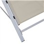 VidaXL Chaises longues 2 pcs avec table Aluminium Crème