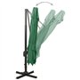 Parasol de jardin en porte à faux avec double toit vert