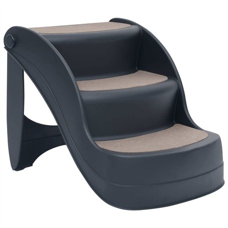 vidaXL Escalier Pliable à 3 Marches pour Chiens Gris Foncé Etape Animaux
