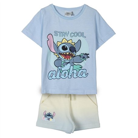 CERDÁ LIFE'S LITTLE MOMENTS T'shirt Stitch Ensemble t-Shirt et Short, White and Blue, Standard Girl's