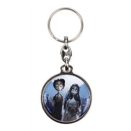 SD TOYS - Victor et Emily Porte-clés rond en métal la mariée cadaver, multicolore, S