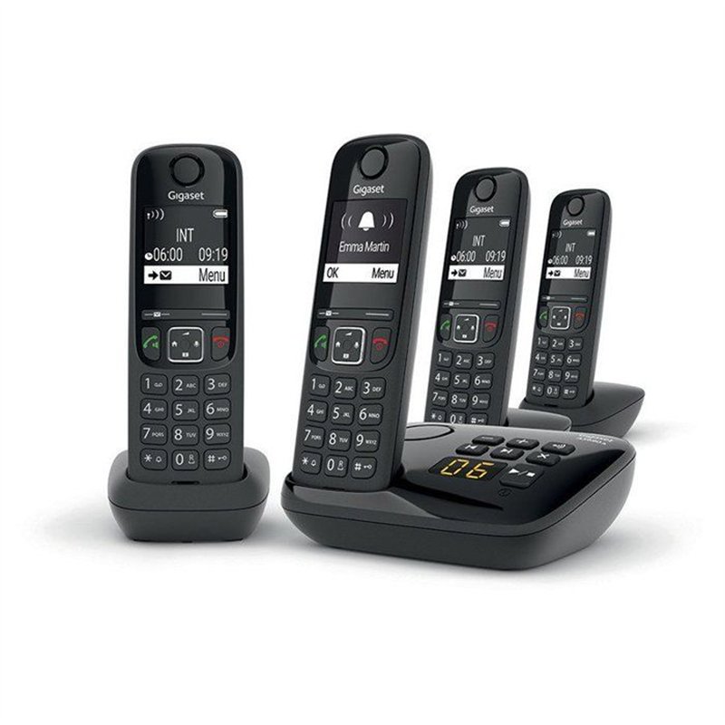 GIGASET Téléphone Fixe AS690 A Quattro Noir