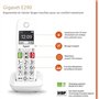 Téléphone Fixe sans Fil - GIGASET - E290 Duo Blanc - Grand écran - Larges touches - Audio Boost