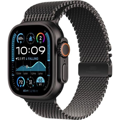 Apple Watch Ultra 2 GPS + Cellular - 49mm - Boîtier Black Titanium - Bracelet Black Titanium Milanese Loop - S