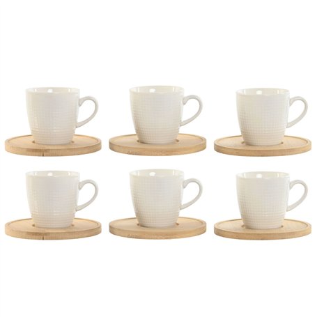Ensemble de tasses à café Home ESPRIT Blanc Bambou Porcelaine 90 ml