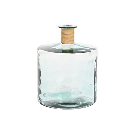 Vase Home ESPRIT Transparent Joncs Cristal recyclé Naturel 35 x 35 x 45 cm