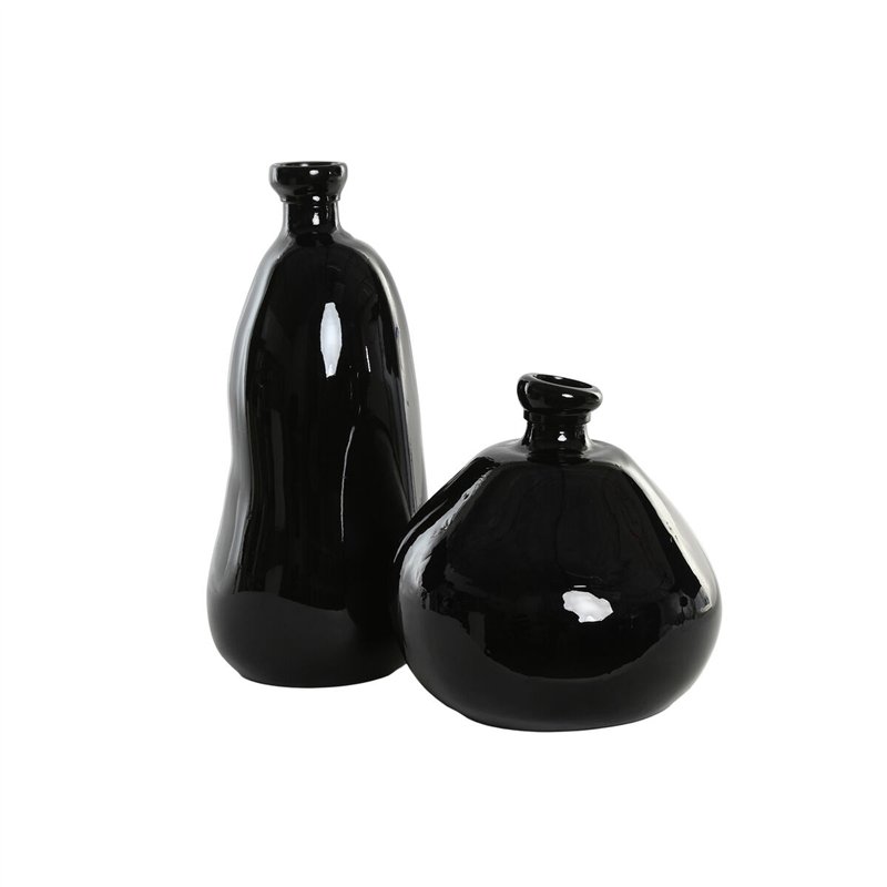 Image secondaire de Vase Home ESPRIT Noir Cristal recyclé 31 x 31 x 32 cm