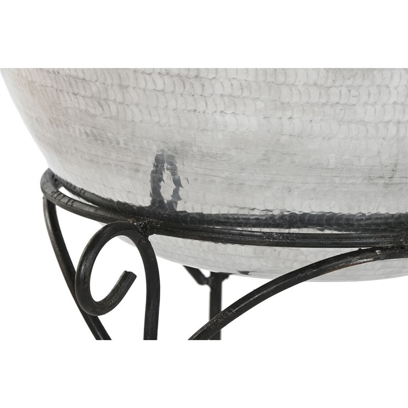 Image secondaire de Vase Home ESPRIT Noir Argenté Aluminium 45 x 45 x 95 cm