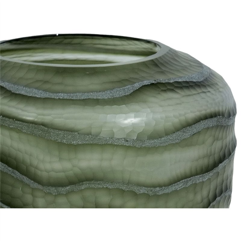 Image secondaire de Vase Home ESPRIT Vert Verre Moderne 20 x 20 x 18 cm