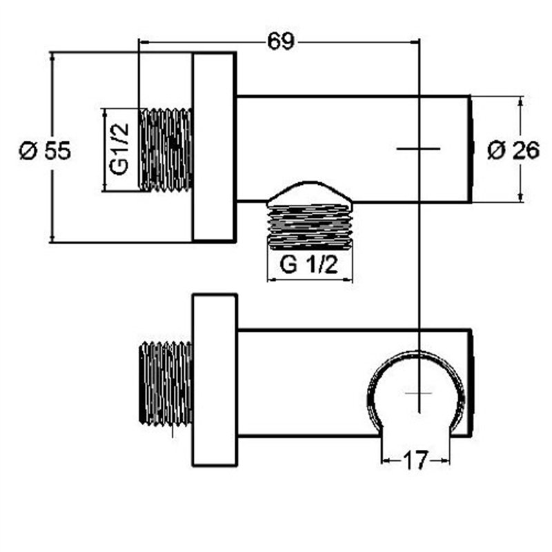 Image secondaire de Kludi 6054705-00 A-QA Raccord coudé au Tuyau de Douche, Chrome