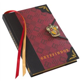 The Noble Collection Harry Potter Gryffindor Journal - 9.75in (25cm) Hardbound Lined with Gilded Edges and Die Cast Enameled Cre