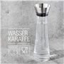 HI Carafe à eau en verre (1 litre) – Carafe en verre avec couvercle et bec verseur, bouteille d'eau en verre et acier inoxydable