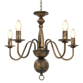 vidaXL Lustre 5 Ampoules Lampe Suspendue Lustre Luminaire Eclairage Intérieur Salon Salle de Séjour Salle à Manger Chambre à Cou