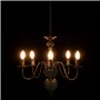vidaXL Lustre 5 Ampoules Lampe Suspendue Lustre Luminaire Eclairage Intérieur Salon Salle de Séjour Salle à Manger Chambre à Cou