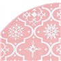 vidaXL Tapis de Sapin de Noël de Luxe avec Chaussette - Décoration de Noël - Rose - 90 cm