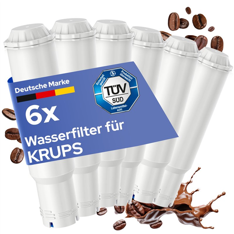 MILUX® Lot de 6 filtres à eau de rechange pour Krups F088, Nivona, Melitta, etc. - Cartouche filtrante pour machines à café auto