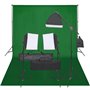 vidaXL Kit de Studio Photo avec Éclairage et Toile de Fond Lumière de Photographie Système de Fond Kit de Support de Fond Sac de