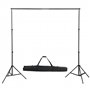vidaXL Kit de Studio Photo avec Éclairage et Toile de Fond Lumière de Photographie Système de Fond Kit de Support de Fond Sac de